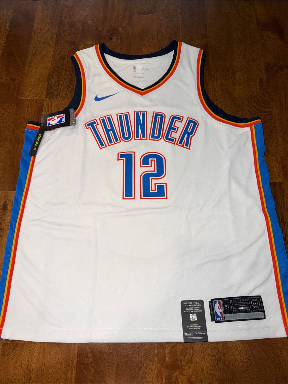 Nike White Oklahoma City Thunder #12 ADAMS Basketball Jersey